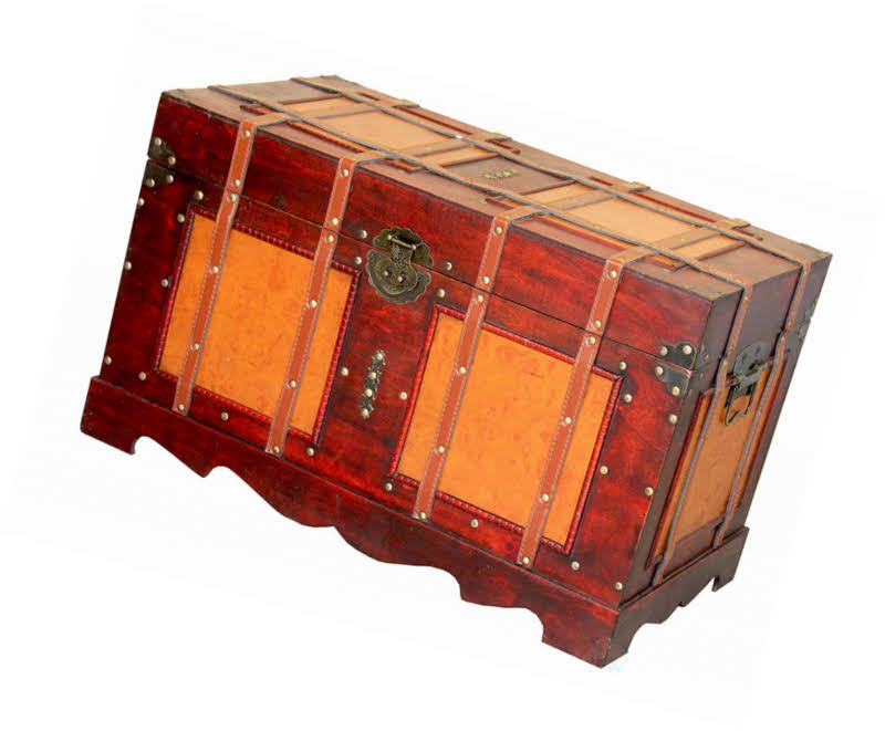 Vintiquewise Large Antique Style Steamer Trunk, Decorative Storage Box