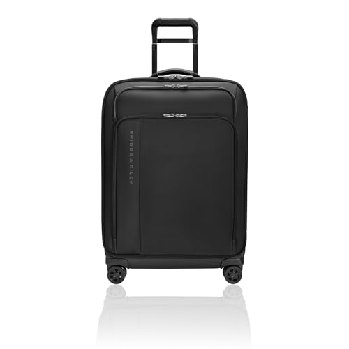Briggs & Riley Domestic 22" Carry On Expandable Spinner - Luggage for Travel, Suitcases with Wheels, Softside Rolling Bag for Men & Women, Self-Repairing Zipper - ZDX Collection, Black