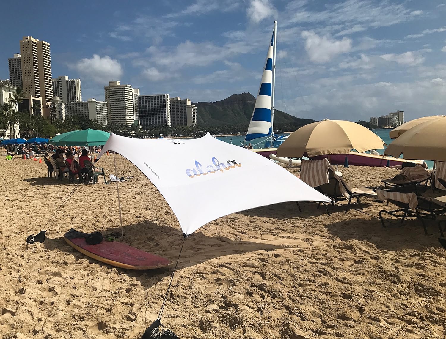 Neso Tents Beach Tent with Sand Anchor, Portable Canopy Sunshade - 7' x 7' - Patented Reinforced Corners