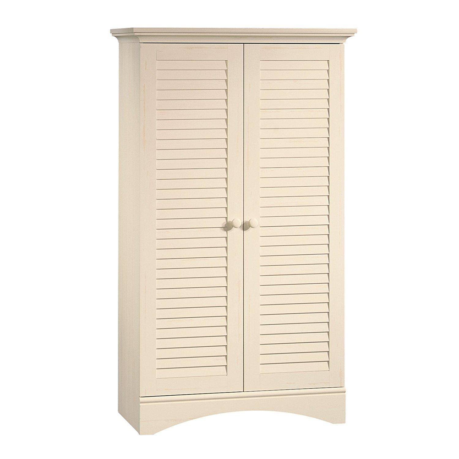 Sauder Harbor View Storage Cabinet, Antiqued White