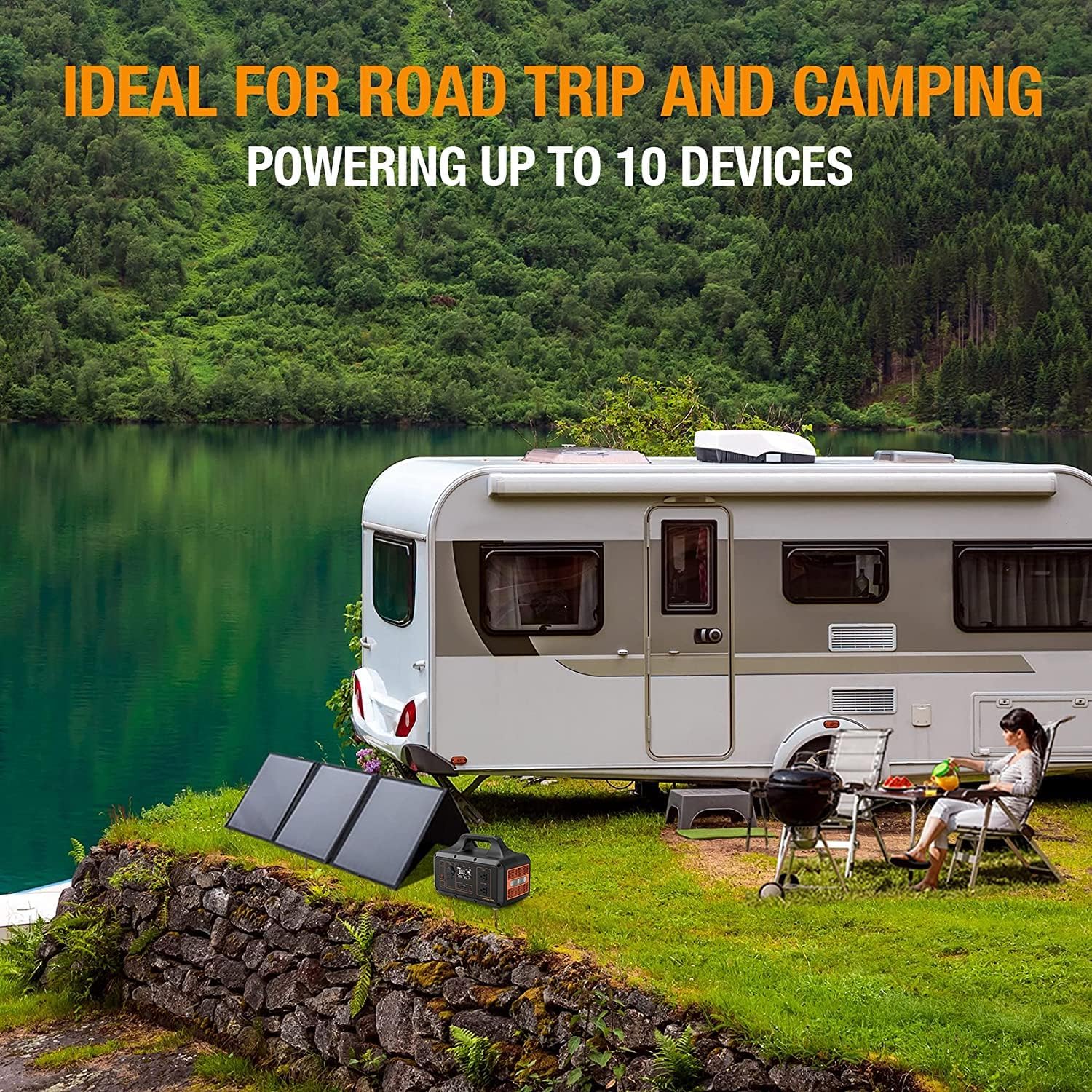 S1200 Portable Power Station, 1228Wh LiFePO4 (LFP) Battery with 110V/1000W AC Outlets, Fast Charging, Solar Generator for Home Backup Power, Camping & RVs
