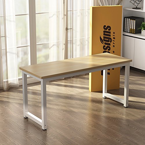 Tribesigns Modern Computer Desk, 63 x 31.5 inch Large Executive Office Desk Computer Table Study Writing Desk Workstation for Home Office, Spliced Desktop, White