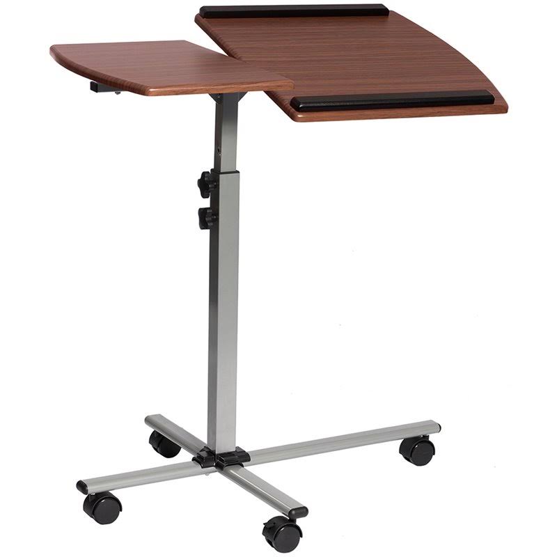 Techni Mobili Adjustable Laptop Cart Mahogany