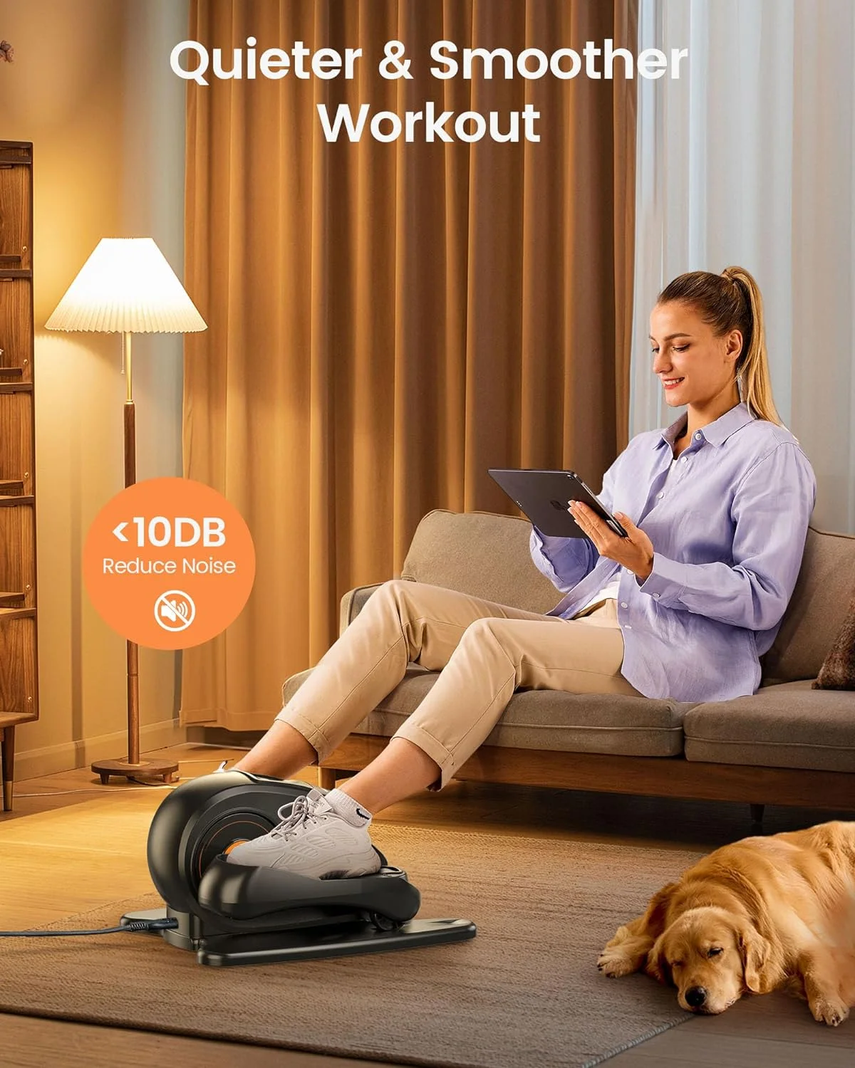 UPGO Under Desk Ellipticals Electric, Elipse Leg Exerciser for Seniors Fully Assembled, Seated Pedal Exerciser with Remote Control & Non-Slip Pedals