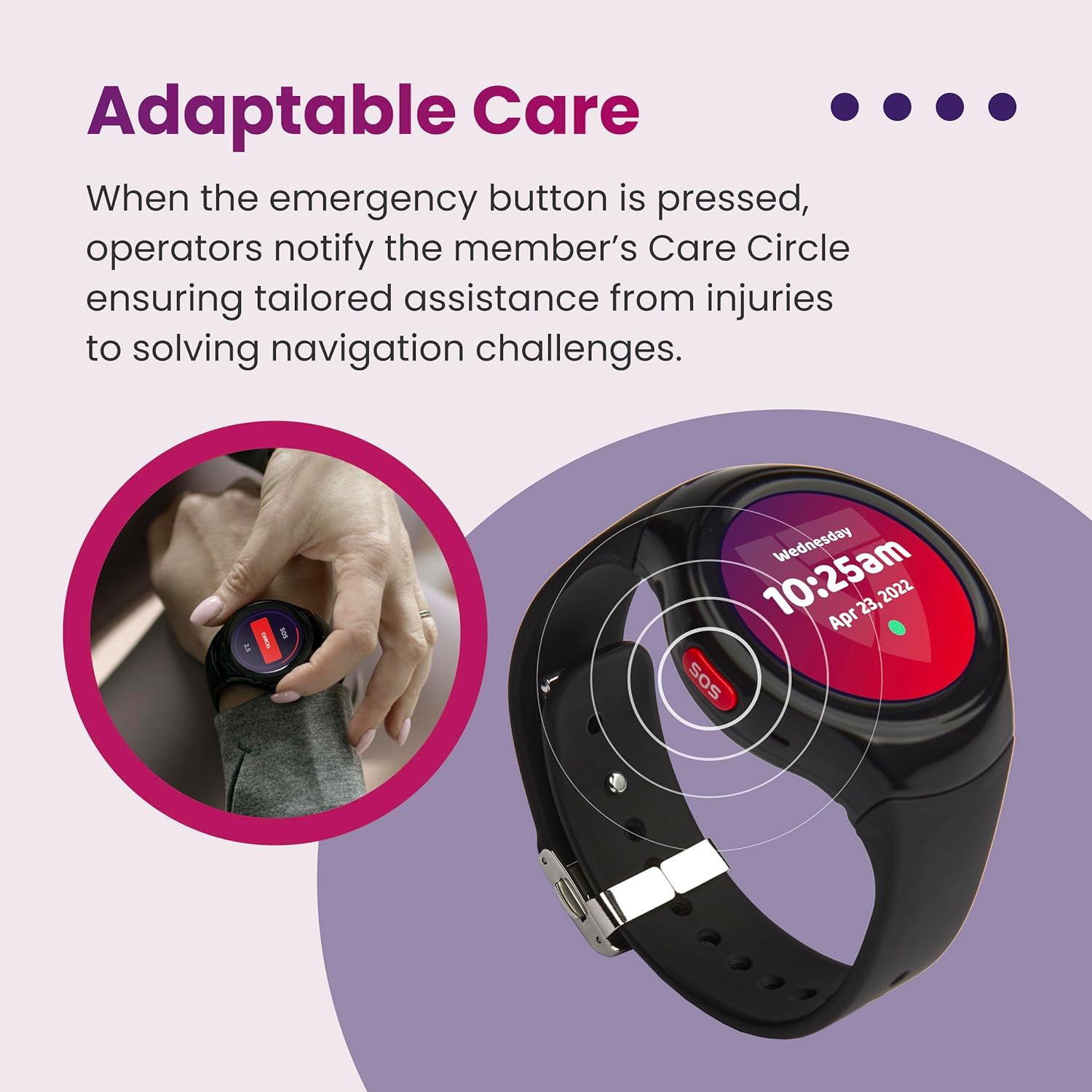 Medical Guardian MGMove – Medical Alert Smartwatch for Seniors - Water-Resistant, Fast & Reliable 4G GPS Tracker with 24/7 Emergency Operator Care