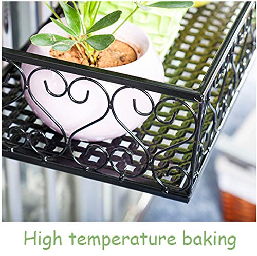 Hanging Basket Flower Stand, Rust Potted Plant, Plant Display Stand, Metal Flower Pot Shelf, Can Be Hung On Balcony, Railing, Terrace, Garden