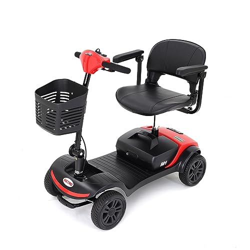 Folding Mobility Scooter for Adults，Powered Mobility Scooters for Seniors-300 Lbs Max Weight，Mobility Scooter for Adults with Seat and Basket,Supermarket Shopping，Compact (Blue X-02)…