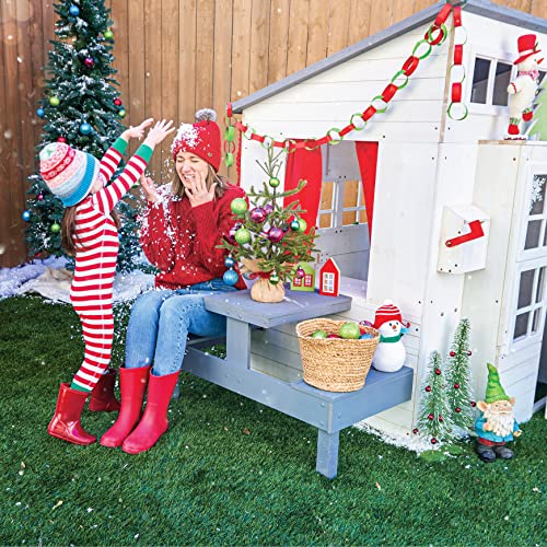 KidKraft Modern Outdoor Wooden Playhouse with Picnic Table, Mailbox and Outdoor Grill ,Gift for Ages 3+