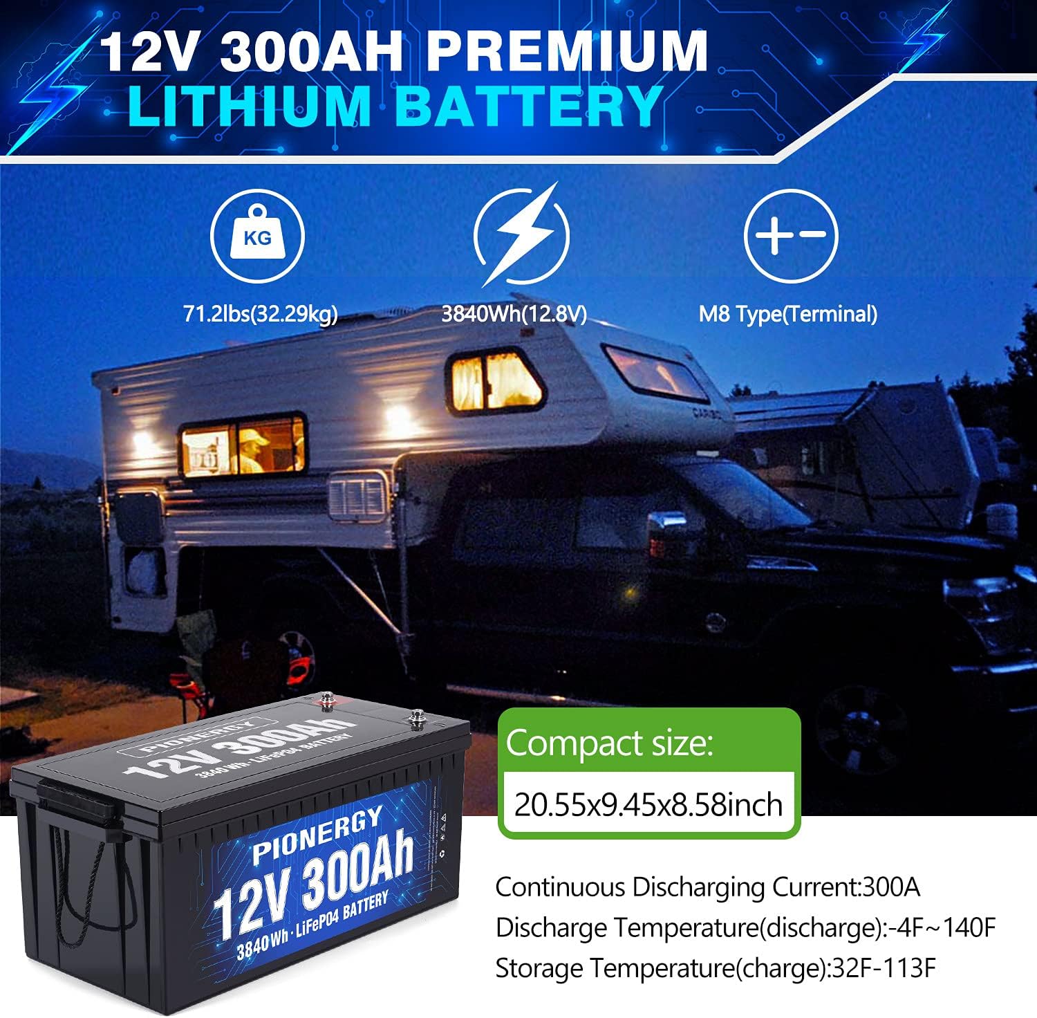 LiFePO4 Battery, Lithium Battery 4000+ Cycles Rechargeable Iron Phosphate Battery for RV, Solar Power and Backup Battery Low Self-Discharge and Light Weight with Built-In BMS (12.8V 6 Ah)