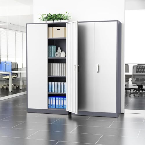 Incbruce 72” Metal Storage Cabinet, Garage Cabinets and Storage System with Doors and Shelves, Tall Lockable Tool Cabinet for Garage, Office, Home (Black)