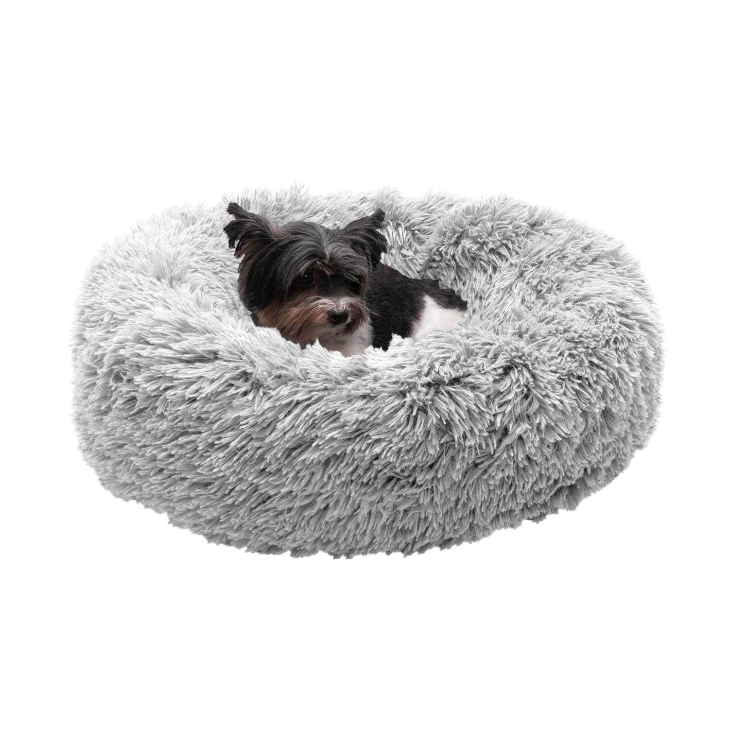 FurHaven Calming Cuddler Long Fur Donut Dog Bed - Pet Supplies online store