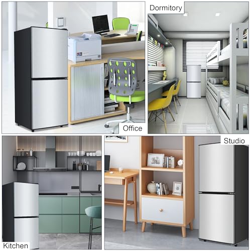Small Refrigerator with Freezer, 4.1 Cu. Ft. Compact Mini Refrigerator with Freezer for Apartment, Dorm, Office, Family, Basement, Garage, Low Noise Defrost Storage