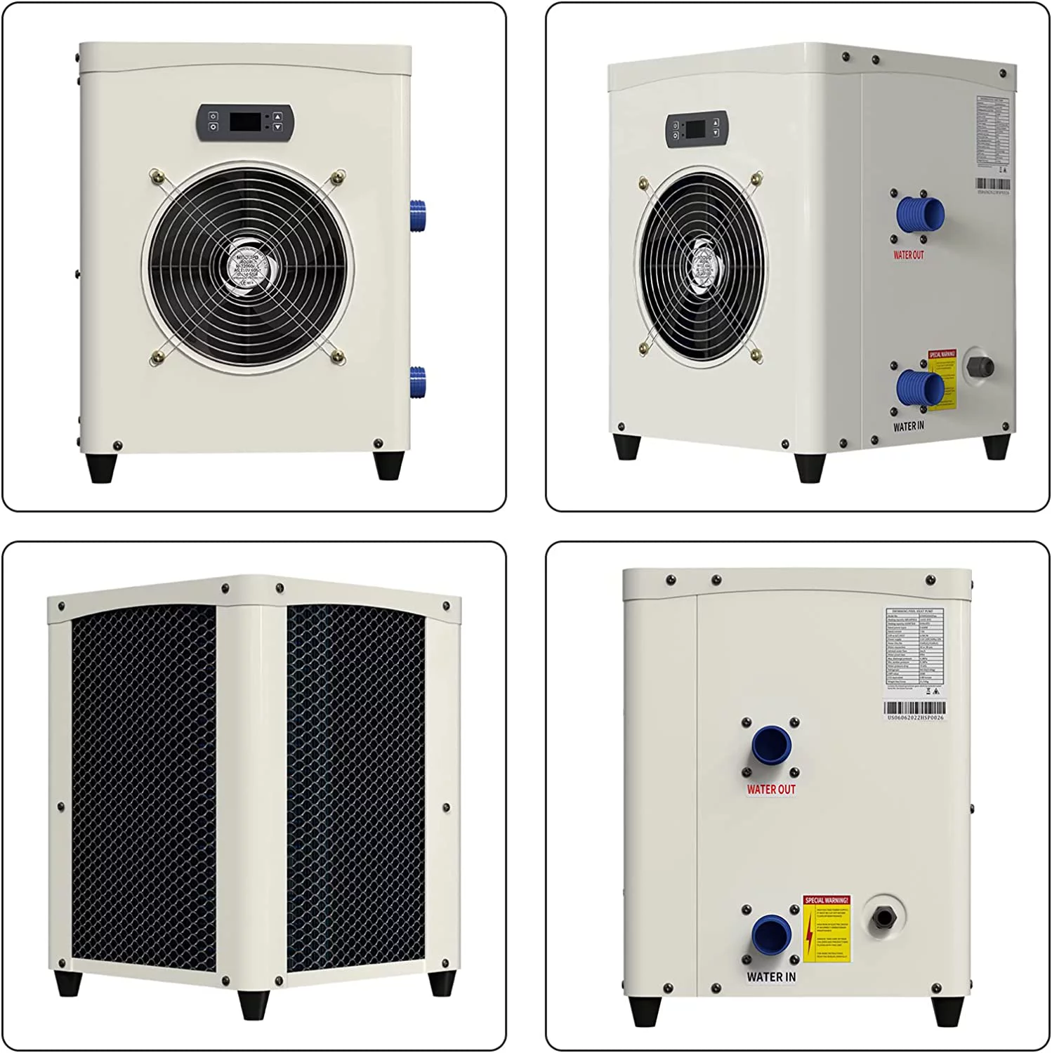 Slsy 14331 BTU Mini Swimming Pool Heat Pump for Above-Ground Pools, Electric Pool Heater with Titanium Heat Exchanger, 110V 60Hz