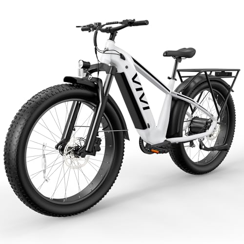 Vivi ACE01 Electric Bike for Adults, 26" x 4.0 Fat Tire Ebike, 1475W Peak Motor Torque Sensor Electric Mountain Bike, 25MPH Electric Bicycle with 48V 15AH Battery, Hydraulic Brake, UL 2849 Certified