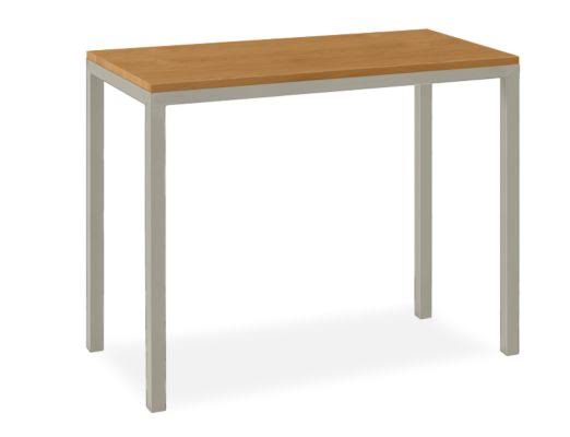 Room u0026 Board | Modern Parsons Console Table w/ Leg 18d 36W 29h 1.5x22 in White | White Oak Top w/ Taupe Base