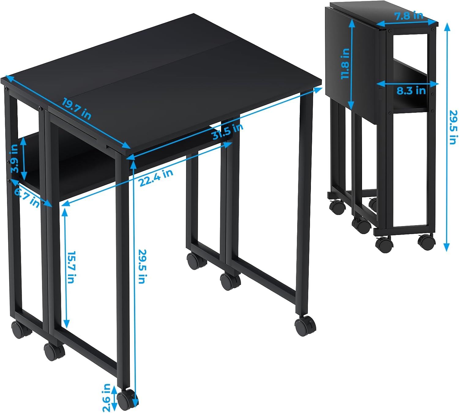 GreenForest Folding Desk and Computer Desk with Drawers