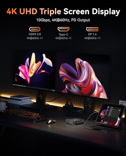 KAMRUI Mini PC with AMD Ryzen 7 5825U, 16GB DDR4 512GB M.2 SSD Mini Computer, Mini Gaming PC with USB Type-C, Desktop Computer Supports Triple 4K Display, WiFi 6, BT 5.2