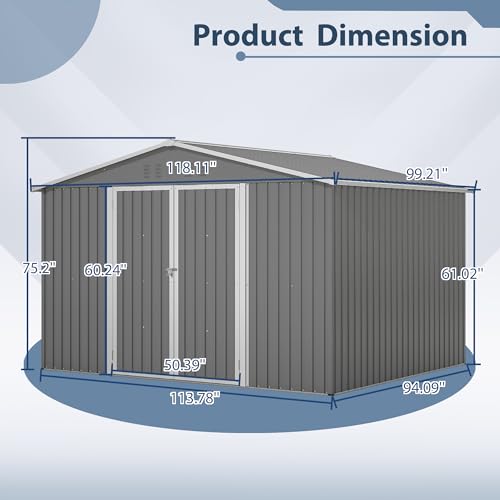6x4 Ft Outdoor Storage Shed, Heavy-Duty All-Weather Tool Shed with Lockable Doors, Durable Resin Construction for, Patio & Backyard Organization Black