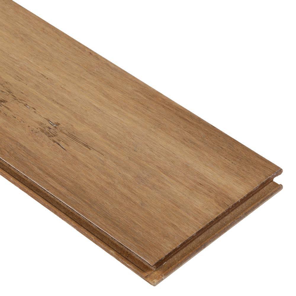 Home Decorators Collection Hand Scraped Strand Woven Almond 3/8 in. T x 5-1/8 in. W x 72-7/8 in. L Eng Click Bamboo Flooring (25