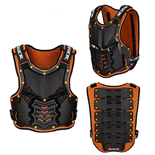 Motorcycle Chest Protector Armor Back Protector Anti-Drop Cycling Body Armor Off-Road Racing for Skiing Riding Skating Anti-Fall Protective Gear,L