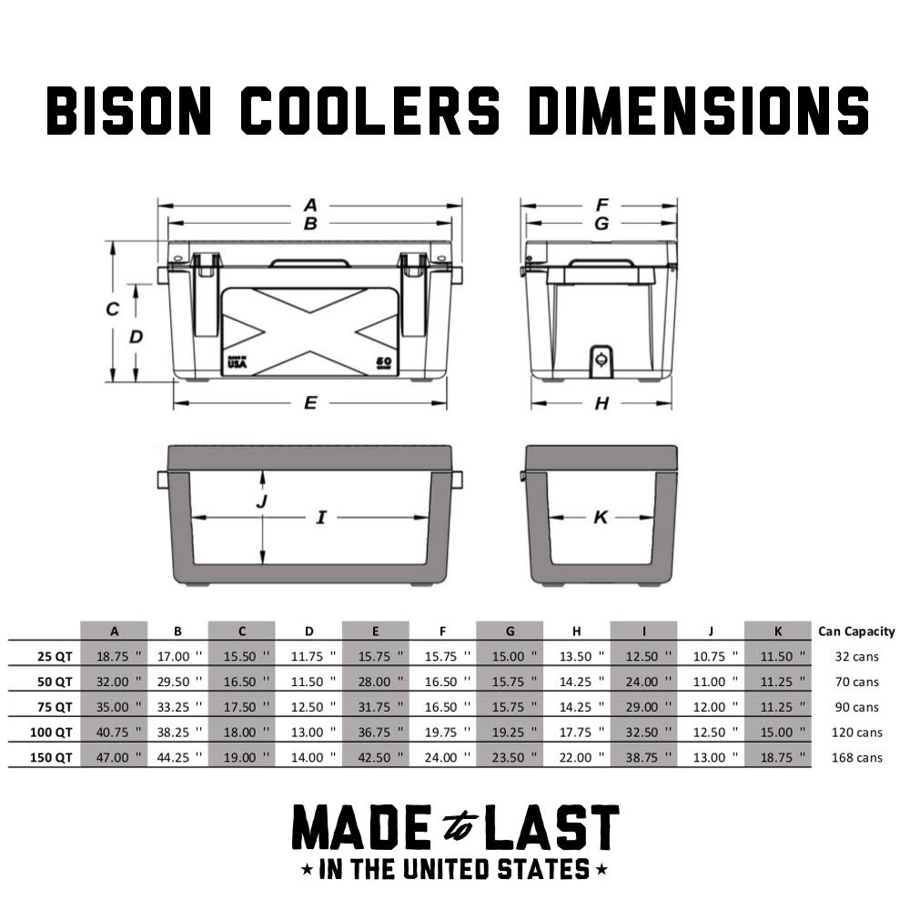 Bison Coolers 50 Quart Cooler - White