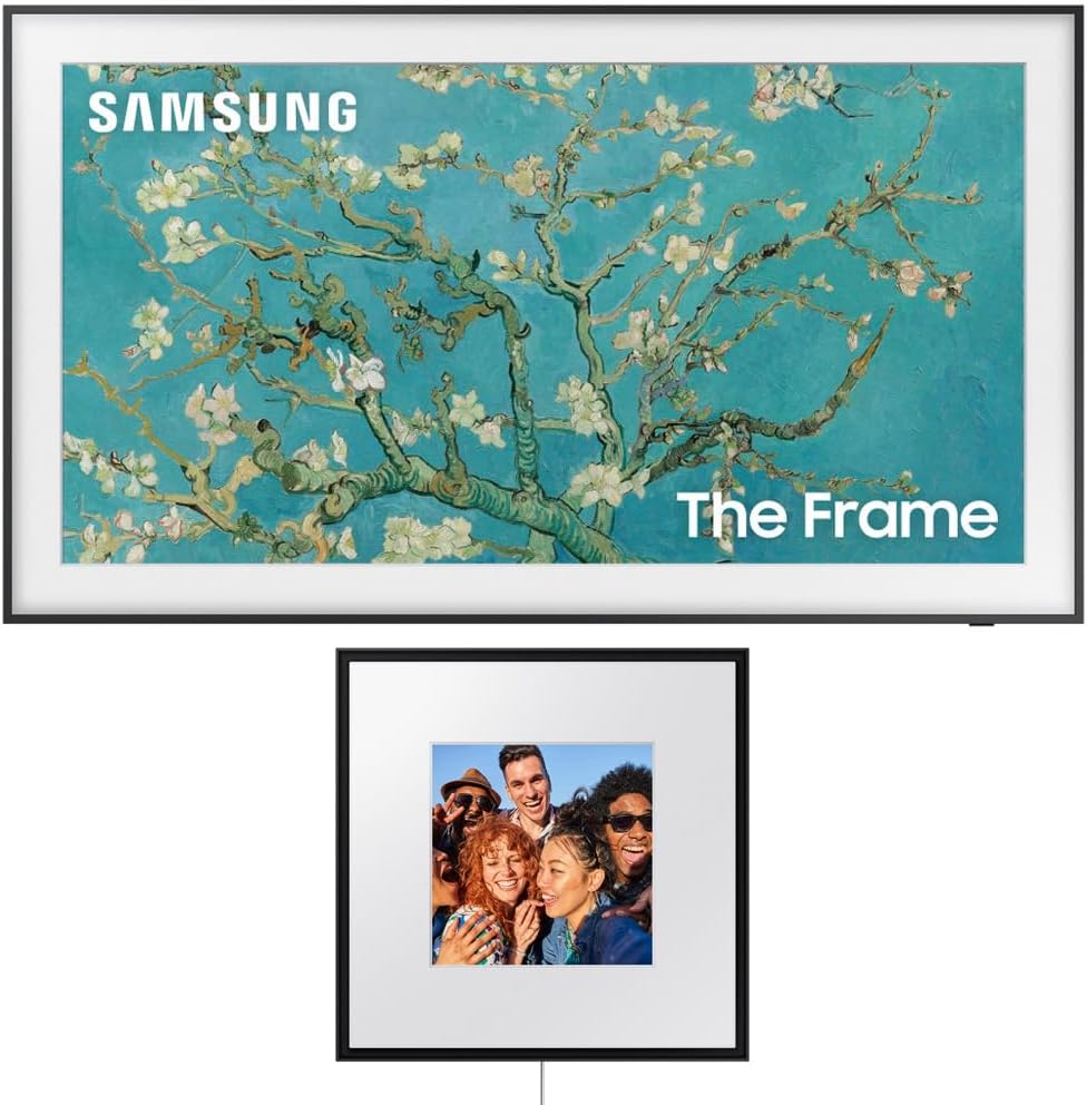 Samsung QN32LS03CB 32 inch The Frame QLED HDR 4K Smart TV (2023) Bundle with HW-LS60D Photo Music Frame Smart Speaker Dolby ATMOS w/Q-Symphony