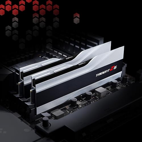 G.SKILL Trident Z5 Series (Intel XMP 3.0) DDR5 RAM 32GB (2x16GB) 6000MT/s CL36-36-36-96 1.35V Desktop Computer Memory UDIMM - Metallic Silver (F5-6000J3636F16GA2-TZ5S)