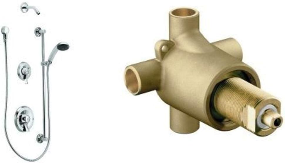 Moen T8342EP15 Commercial Posi-Temp Pressure Balancing Eco-Performance Shower and Handshower Trim, Valve Required,s, Chrome