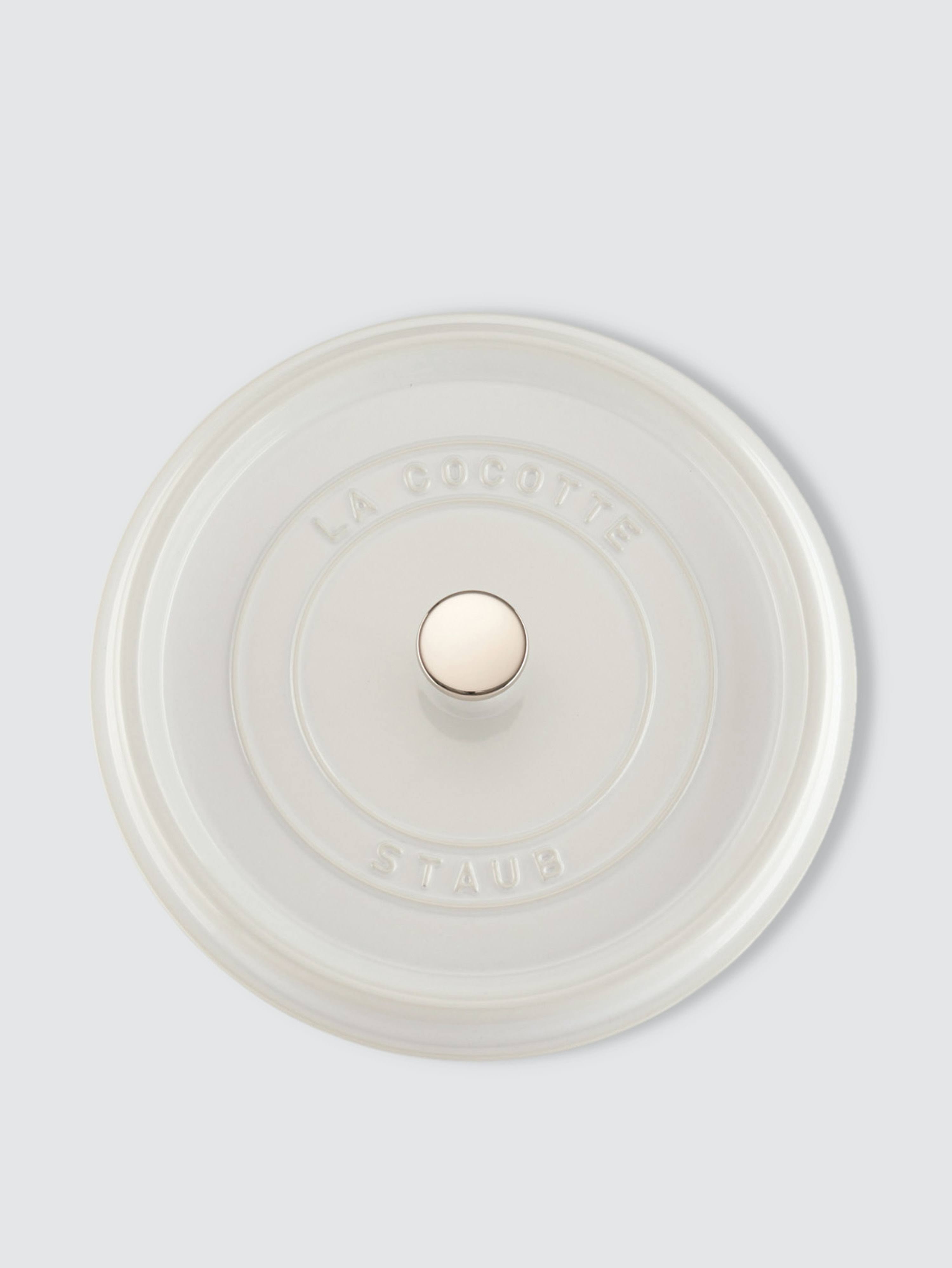 Staub Cast Iron 7 Quart Round Cocotte White