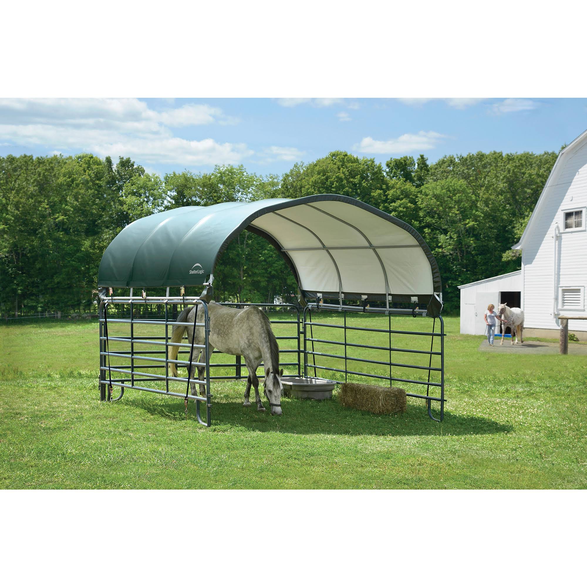 ShelterLogic Round Corral Shelter Cover, Green
