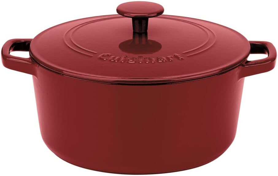 Cuisinart Chef's Classic Enameled Cast Iron Casserole Set (7-Quart, 5-Quart), Cardinal Red