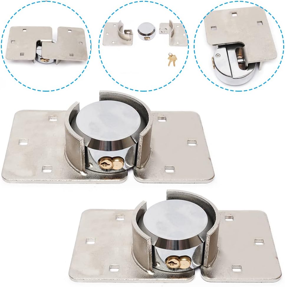 2pcs Garage Shed Door Lock Shackle Padlock Van Garage Door Cargo Trailer Security Hasp Padlock w/ Keys Pack of 2