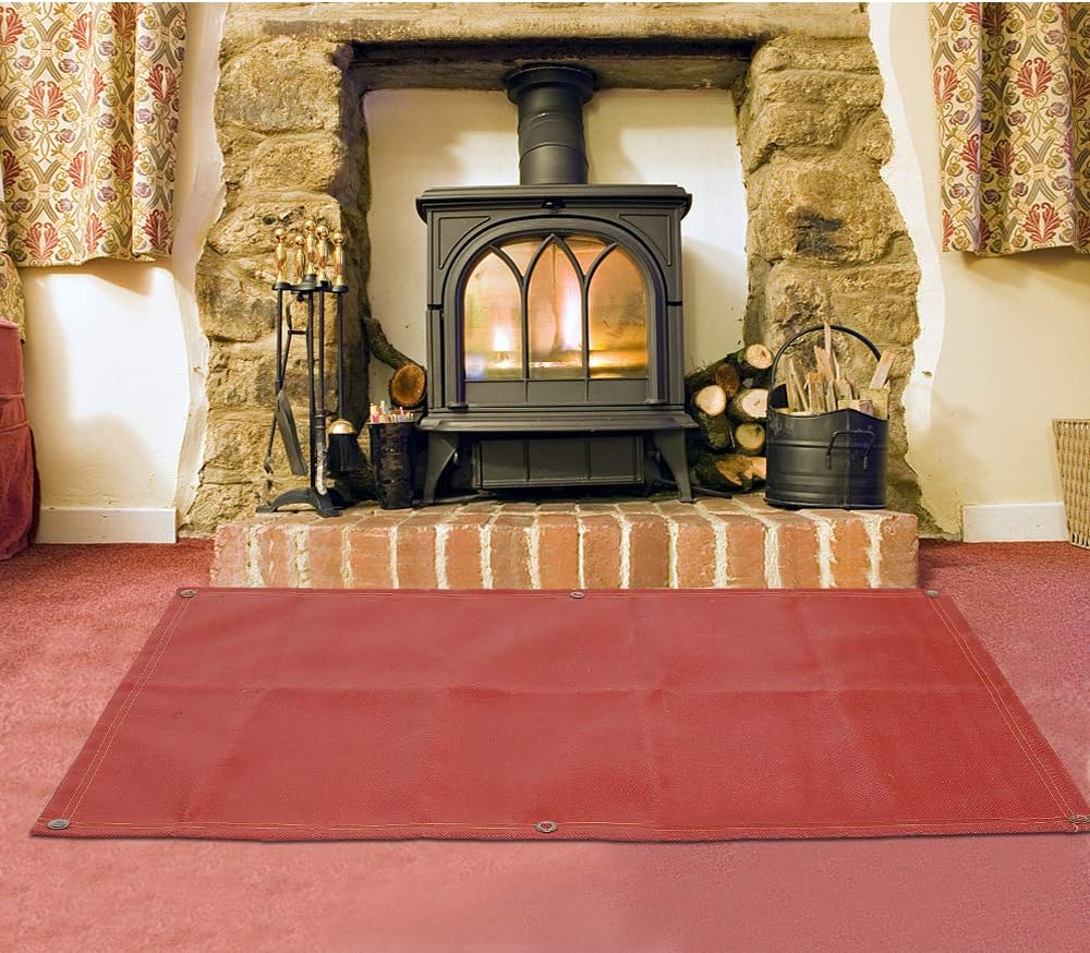 Fire Pit Mat—Silicone stove fire mat，Retardant | Fireproof | Heat Resistant，Ember Mat and Grill mat， Under the stove, Protect your deck, terrace, lawn or campground from embers，Washable (70”×58“)