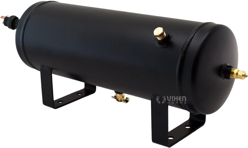 Vixen Horns Train Horn Kit for Trucks/Car/Semi. Complete Onboard System- 150psi Air Compressor, 1.5 Gallon Tank, 3 Trumpets. Super Loud dB. Fits Vehicles Like Pickup/Jeep/RV/SUV 12v VXO8715B/3118B