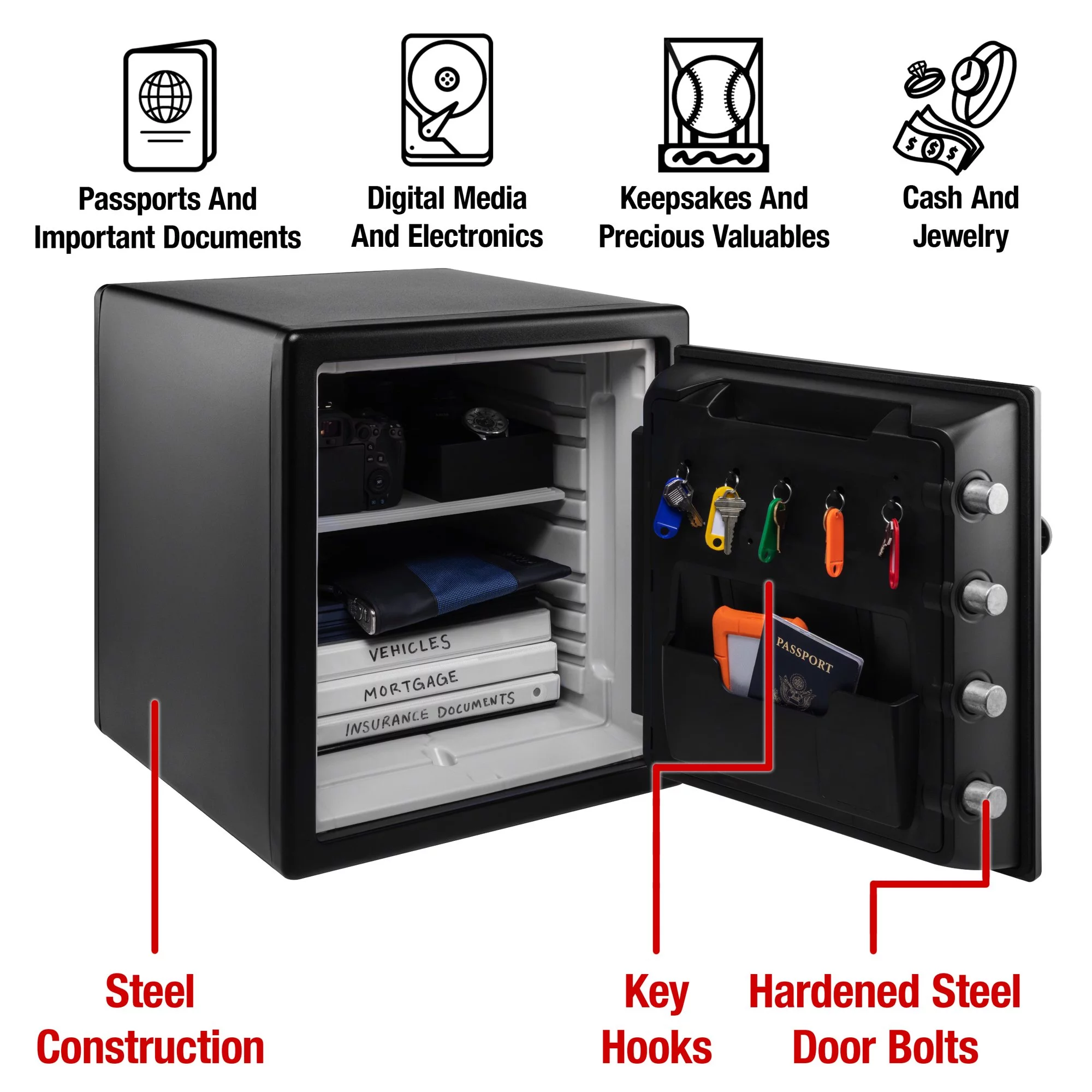 SentrySafe SFW123ES Water and Fire Resistant Safe with Digital Keypad Lock, 1.23 Cu. ft.