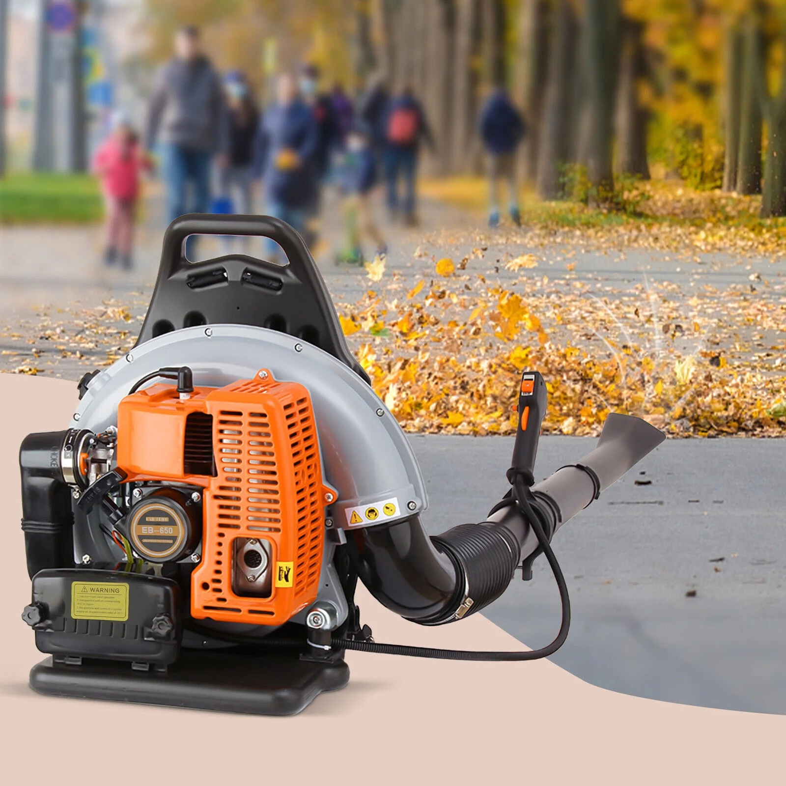 65CC 3.6HP Backpack Leaf Blower,2-Cycle Portable Backpack Blower Gas Powered, 635-CFM, Powerful Clearing Performance & Ergonomic Harness System, Air Blower for Garden Snow Dirt Debris