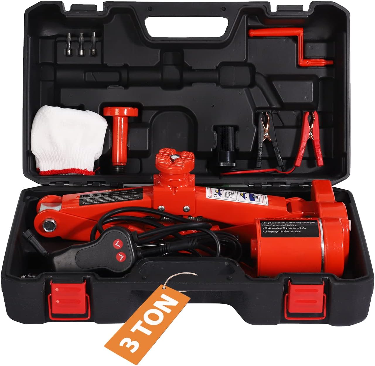Electric Car Jack TYAYT 3 Ton 12V Car Scissor Jack for Car Sedan and SUV Portable Electric Jack for Tire Replacement