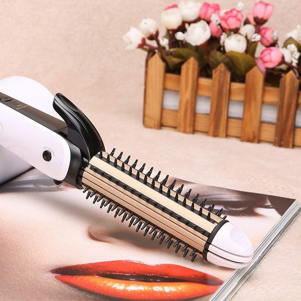2 in 1 Travel Curling Flat Iron Dual Voltage Mini Hair Straightener and Curler with 1 Inch Rose Gold Ceramic Plate with Heat Resistant Bag