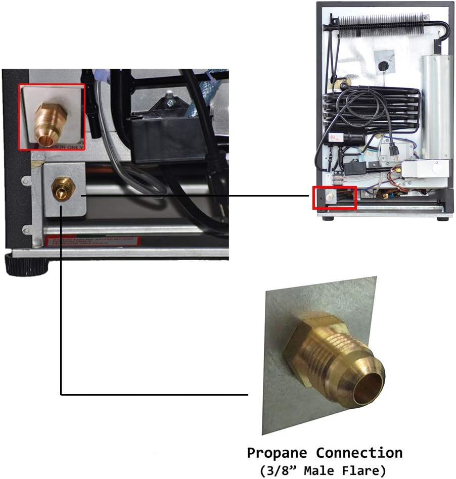 Smad 3 Way Refrigerator 12v Fridge for RV Trucks Propane Refrigerator No Noise Compact Mini Fridge Quiet No Noise
