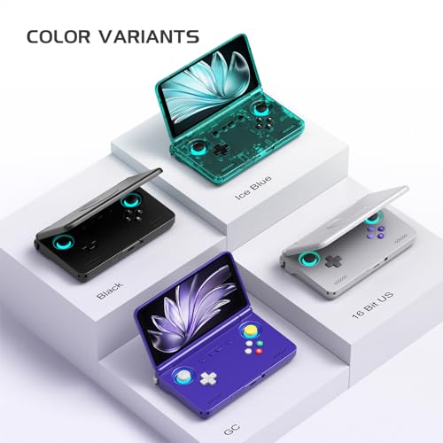 Retroid Pocket Flip 2 Retro Game Console, 5.5" AMOLED 1080P Display, Hall Effect Sticks, 5000mAh Battery, Portable Android Handheld (Black)