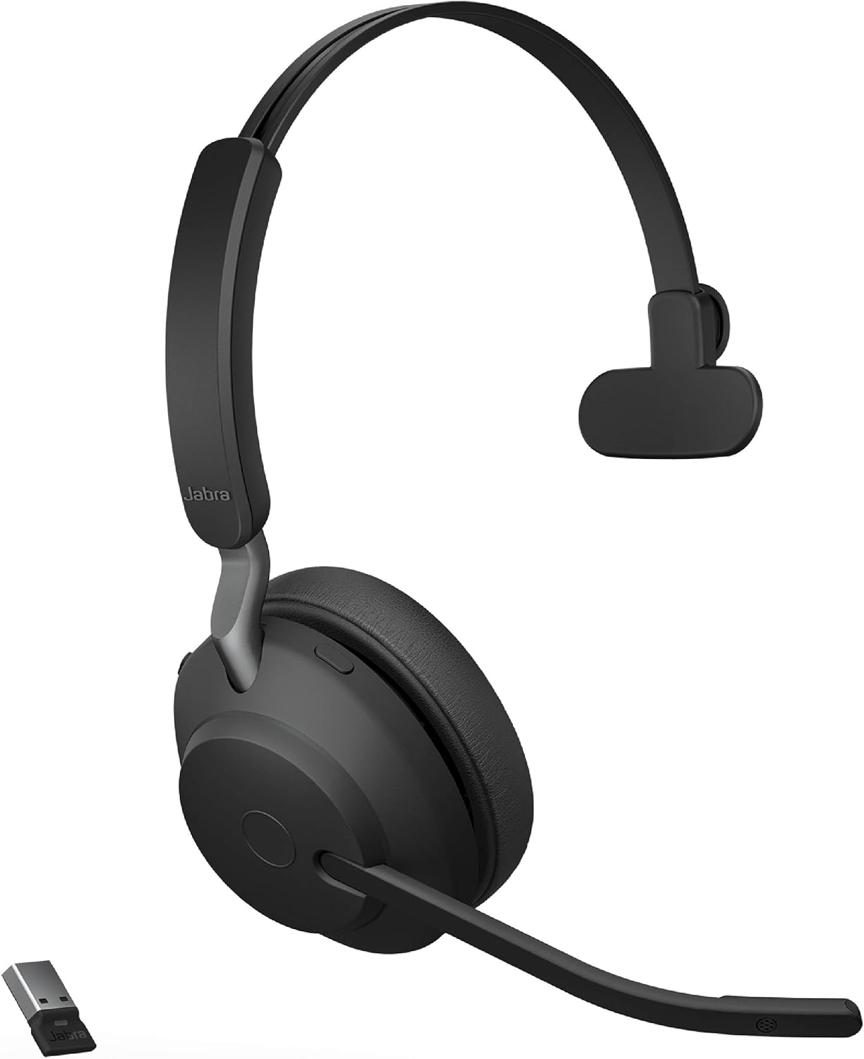 Jabra Evolve2 65 UC Wireless Headphones with Link380a, Stereo, Black – Wireless Bluetooth Headset for Calls and Music, 37 Hours of Battery Life, Passive Noise Cancelling Headphones