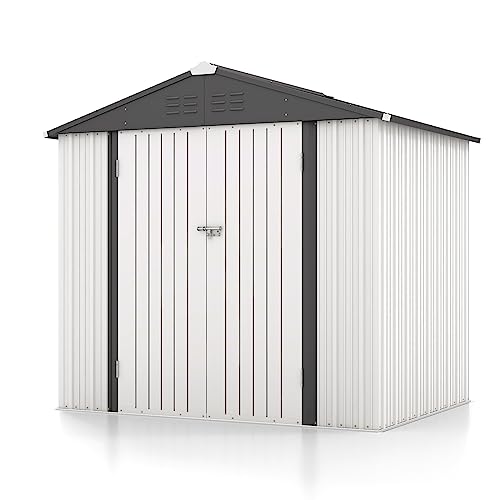 Patiowell 3 x 3 FT Outdoor Storage Shed,Small Garden Tool Storage Shed with Sloping Roof and Single Lockable Door, Outdoor Shed for Backyard Garden Patio Lawn, Grey
