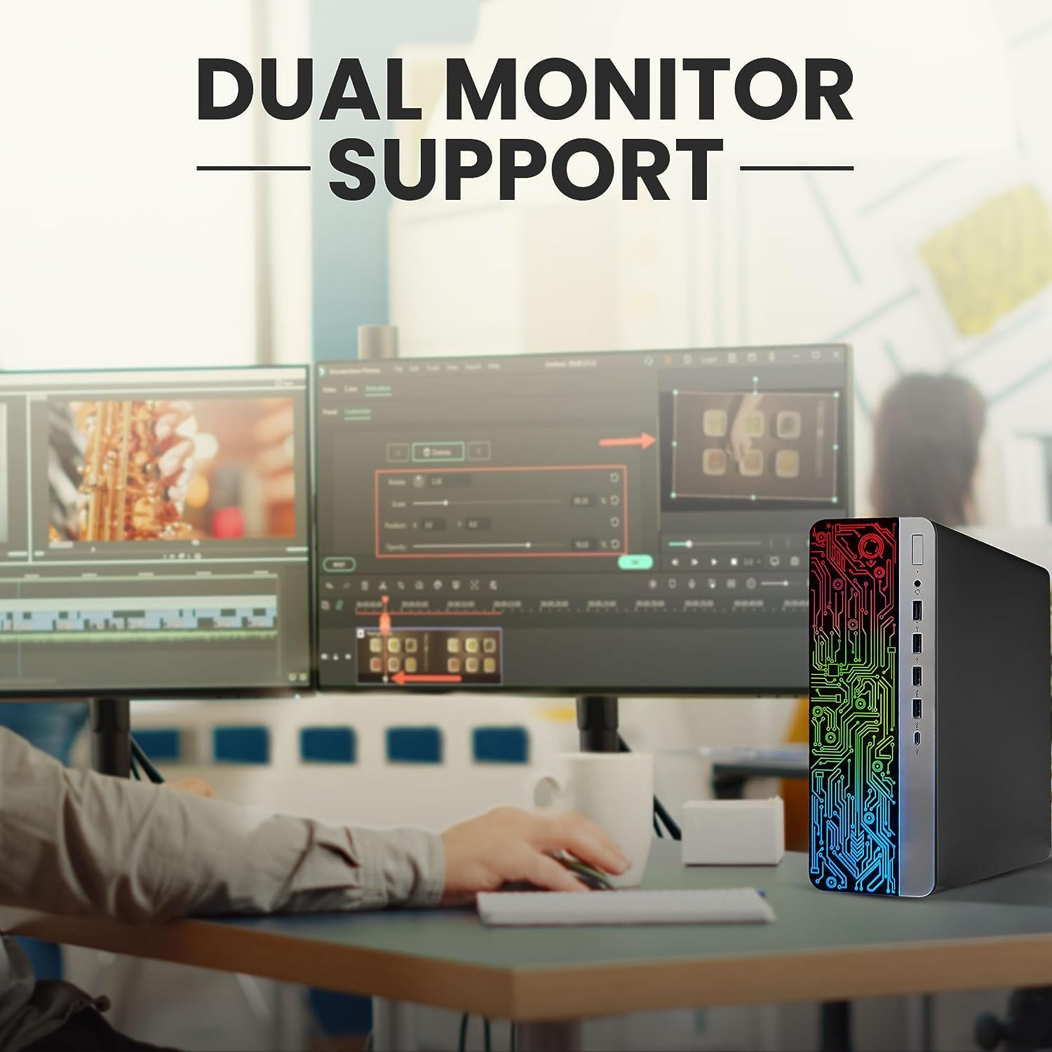 HP RGB Gaming PC Desktop - Intel Core i5-6th Gen | 16GB DDR4 Ram | 512GB SSD | Radeon RX-550 4GB DDR5 Graphics Card | Windows 10 Pro - Computer Tower for PC Gaming, PRODESK 600 G3 (Renewed)