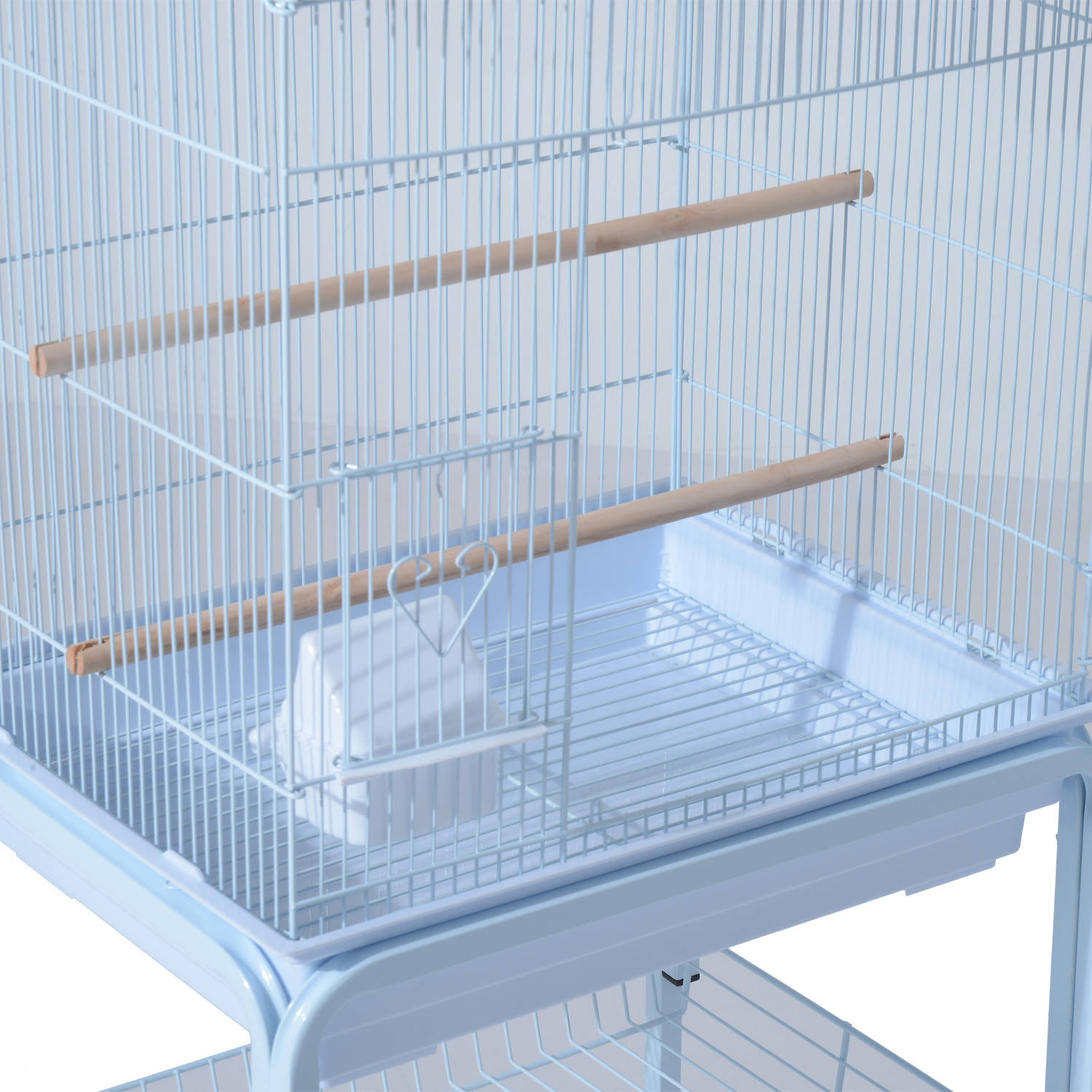 Pawhut 63x22 Bird Cage Large Finch Parrot Conure Metal Wheels Play Top House Pet Supplies - White