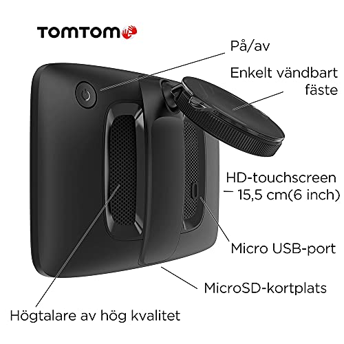 TomTom Car Sat Nav GO Classic, 6 Inch, with Traffic Congestion and Speed Cam Alert Trial Thanks to TomTom Traffic, EU Maps, Updates via WiFi, Integrated Reversible Mount