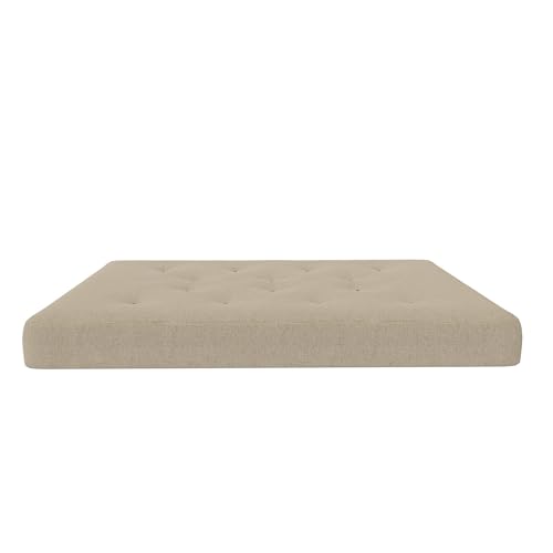 DHP Trule 6-Inch Bonnell Coil Futon Mattress, Polyester Linen, Full, Dark Gray