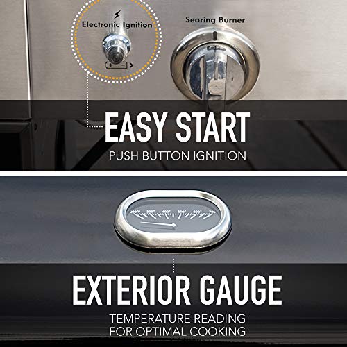 Kenmore PG-A40409S0LB 4 Burner Cabinet Style Propane Gas BBQ Grill with Searing Side Burner, 52000 Total BTU, Black
