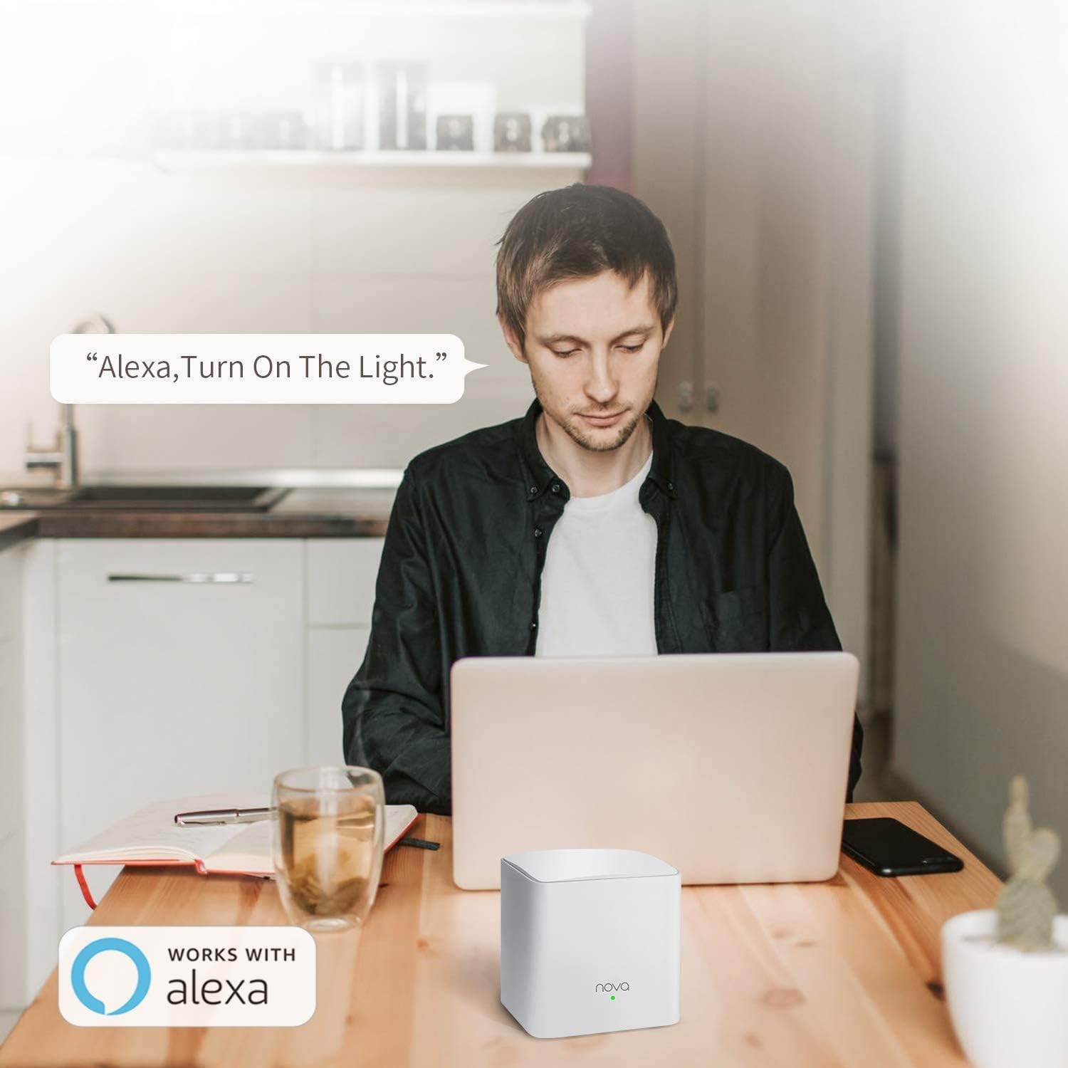 Tenda Nova MW5G Whole Home Mesh WiFi System - Dual Band Gigabit AC1200 Router Replacement for SmartHome,Works with Amazon Alexa for 3500 sq.ft Coverage (3 Pack)