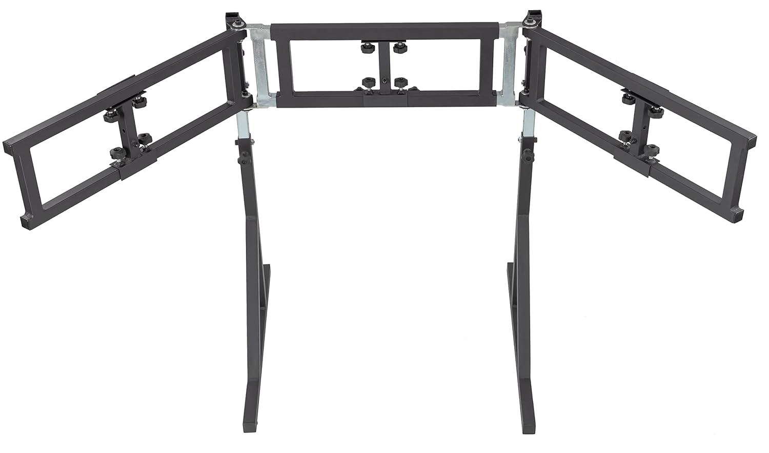 SimFab Triple Monitor Stand for Racing and Flight Simulators Model LD | Up to 100x100mm VESA Mount or M4/M5 Hardware (Triple Monitor Stand, Light Duty Mount Brackets)