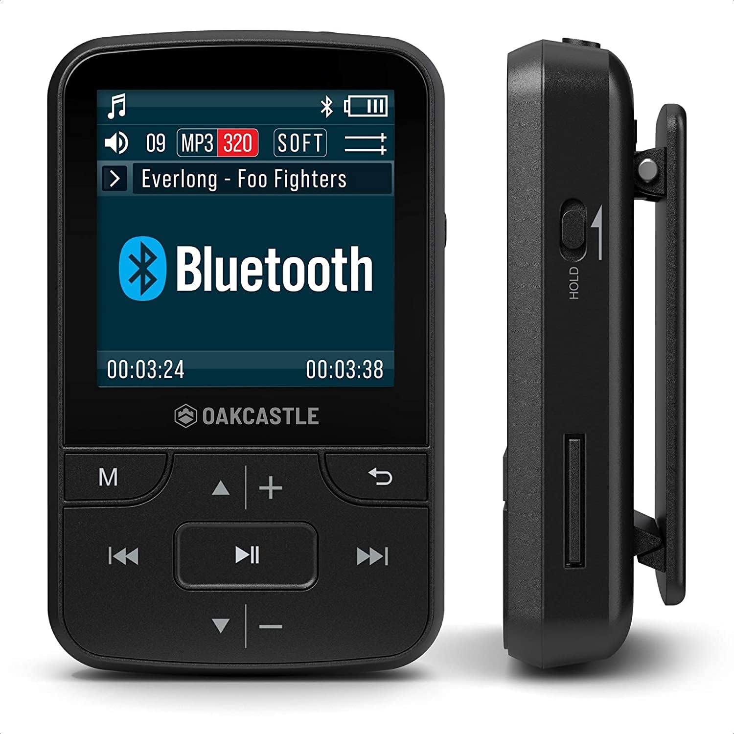 Oakcastle 8GB MP3 Player with Bluetooth & Headphone Connectivity | FM Radio & Micro SD Slot Pack of 2